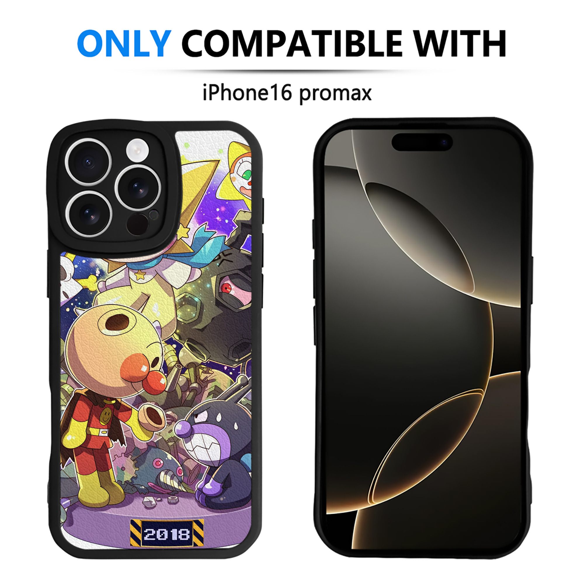 （画像用） アンパンマン Anpanman 【iPhone 16シリーズ対応】シリコンスマホケース（レザー調） 材質：シリコン
